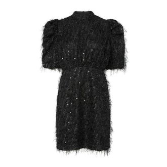 Y.A.S Y.a.s - Paillettenjurk - Zwart - Dames - Jurken - Zwart - Maat: XS Poliester