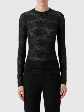 Brunello Cucinelli Maglia girocollo slim fit in misto seta e lana traforata