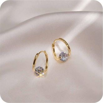 Generic Amaon 2025 Hoop Ear Pendant Earrings Charms for Women Hypoallergenic Cubic Zircon Cute Flower Stud Earrings Jewelry Gifts for Christmas for Daughter G