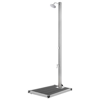 vidaXL Ducha De Jard&iacute;n Vidaxl Con Base Gris De Acero Inoxidable De 220 Cm