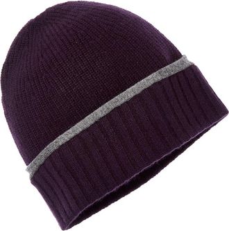Amicale Cashmere Ribbed Cashmere Beanie