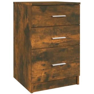 vidaXL Vidaxl - Mesita de noche madera contrachapada roble ahumado 40x40x63 cm