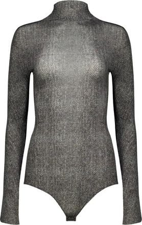 Maison Margiela Body de cuello alto de espiga - Tops - Mujer - Gris - S