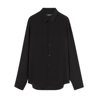 Gucci Overhemden, Heren, Zwart, M, Leer, Nieuw Getailleerd Overhemd