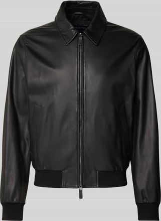 Emporio Armani Lederjacke mit Zweiwege-Rei&szlig;verschluss in Black, Gr&ouml;&szlig;e 54