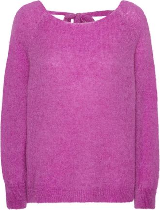 Americandreams Julya Back Tie Pullover - Dames - Ronde hals truien - Paars - M - Truien & Vesten