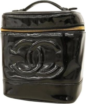 Chanel Pre-owned Handbags, female, Black, Size: ONE SIZE Pre-owned Leather Vintage Handbag
