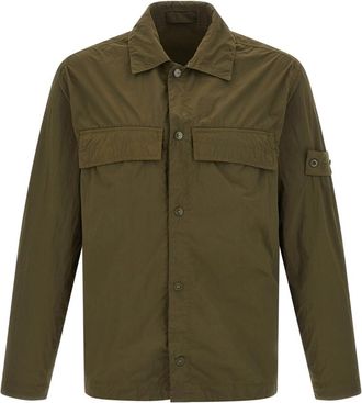 Stone Island Green Regular Solid Overshirt