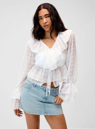 Twik Womens Ruffled lace blouse