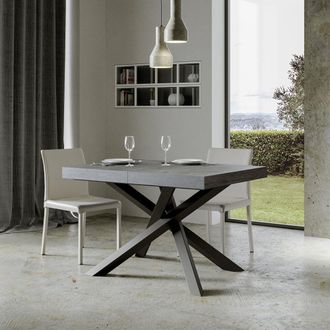 Itamoby Mesa De Comedor Cocina Extensible Gris 90 X 130 - 234 Cm Volantis Concrete