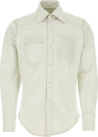 Maison Margiela Ice Denim Shirt - Heren - Spijkeroverhemden - Wit - L - Denim - Overhemden