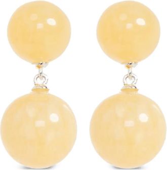 LI&Eacute; STUDIO Hannah oorbellen met dubbele bol - Beige