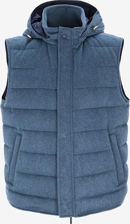 Maurizio Baldassari &Auml;rmellose Daunenjacke mit Kapuze aus Kaschmir