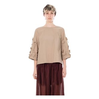 Meimeij Mujer, Camisetas, Beige, Talla: S