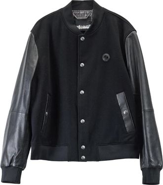 Just Cavalli Varsity Jacket - Heren - Bomber jackets - Zwart - L - Wol - Jassen