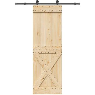 vidaXL Vidaxl - Puerta Corredera Con Herrajes Madera Maciza De Pino 70x210 Cm