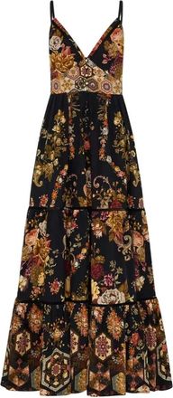 Camilla Tiered Bodice Dress - Dames - Maxi kleedjes - Veelkleurig - XS - Katoen - Kleedjes