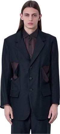 Yohji Yamamoto Taille Cut-Out Blazer - Heren - Blazers - Zwart - M - Jassen