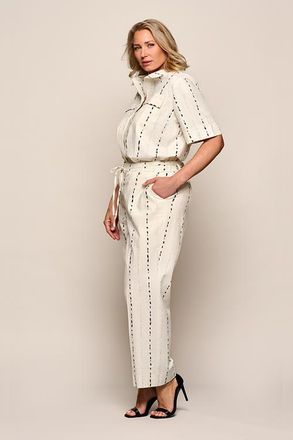 Mart Visser Paige Print Broek Offwhite / Zwart Maxi