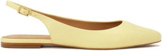 Kazar Heldergele platte pumps met open hiel - Dames - Ballerinas - Geel - 39 EU - Leer - Schoenen