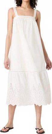 French Connection Cotton Square Neck Midi Dress In Summer White