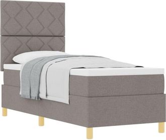 vidaXL Box Spring Bed with Mattress Taupe 80 x 200 cm Fabric Vidaxl