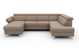 Sit&more Wohnlandschaft &raquo;Vincenzo U-Form&laquo; inklusive Kopfteilverstellung, wahlweise mit Bettfunktion, Bettkasten
