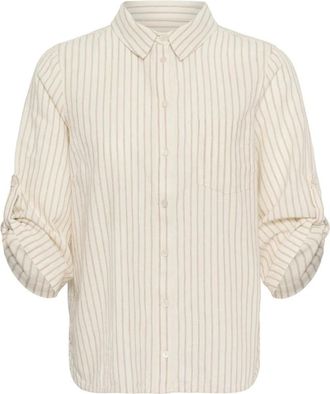 Part Two Gestreepte Blouse - Dames - Overhemden - Beige - M - Overhemden