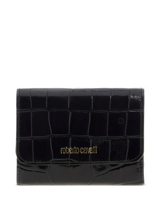 Roberto Cavalli crocodile-embossed wallet - women - Bos Taurus/Viscose - One Size - Black