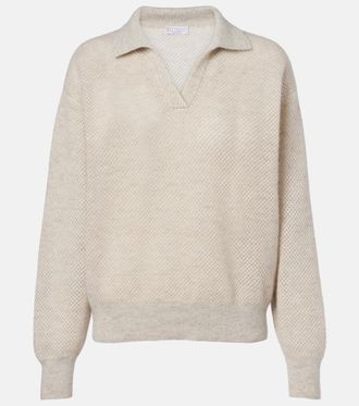 Brunello Cucinelli Open-knit polo sweater