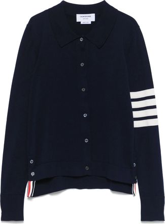 Thom Browne Jersey Stitch Button-Down-Hemd aus Baumwolle mit 4-Stab-Streifen