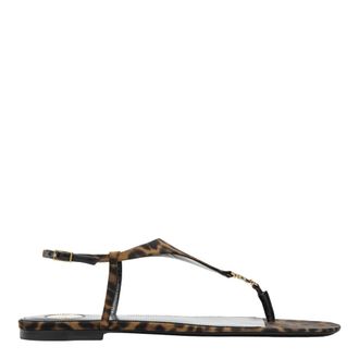 Saint Laurent Flat Sandals, female, Multicolor, Size: 6 1/2 US Cassandre Sandals