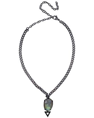 Adornia Silver 14.25 ct. tw. Diamond & Labradorite Triangle Necklace