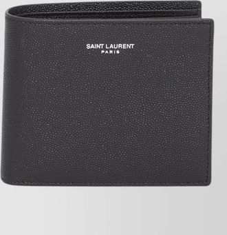 Saint Laurent horizontal wallet bi fold texturized calfskin