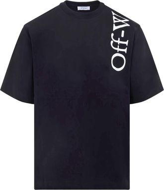 Off-white Black Crew Neck Logo Print Cotton T-Shirt
