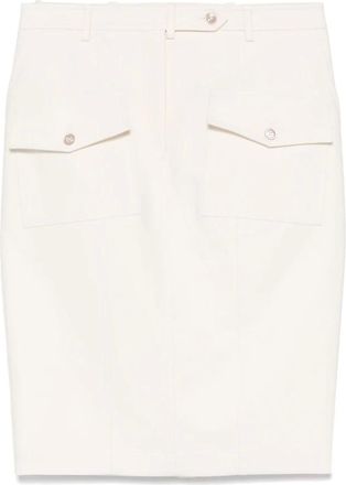 Tom Ford Rokken, Dames, Wit, S, Katoen, Witte Rok met Achtersplit