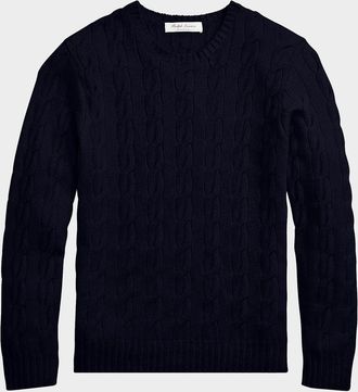 Ralph Lauren Purple Label Men & apos;s Cashmere Cable-Knit Crewneck Sweater