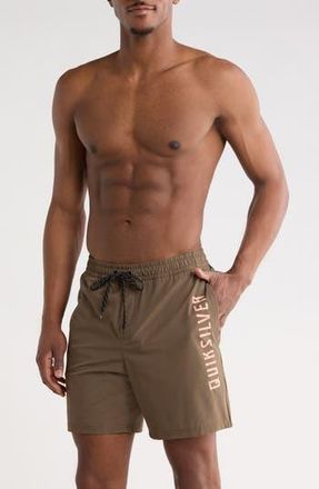 Quiksilver Tour Logo Volley Swim Trunks in Canteen at Nordstrom Rack, Size X-Large