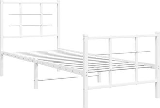 vidaXL Estructura Cama Sin Colch&oacute;n Con Estribo Metal Blanco 75x190 Cm Vidaxl