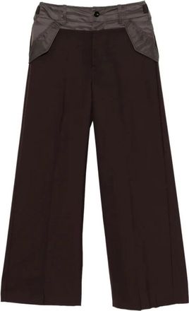 sacai Panel Broeken - Dames - Wijde Broeken - Bruin - L - Katoen - Broeken