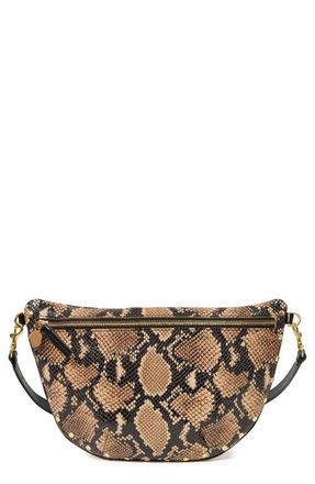 Clare Vivier Grande Snakeskin Embossed Leather Belt Bag in Tan at Nordstrom