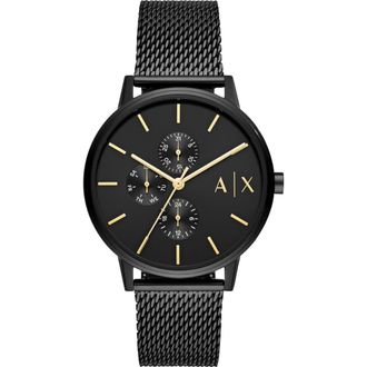 A|X Armani Exchange Mesh Strap Watch, 42mm in Black at Nordstrom Rack
