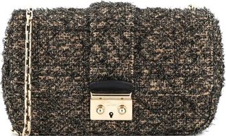 Dior Borsa a spalla Miss Dior media in tweed con battente - Marrone
