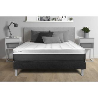 VITALIT Somier Negro + Colch&oacute;n Con Espuma Viscoel&aacute;stica 130 X 200