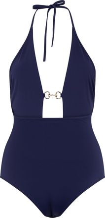 Gucci Womens One-Piece Swimsuit With Clamp Detail Dark Blue Polyamide One-Pieces