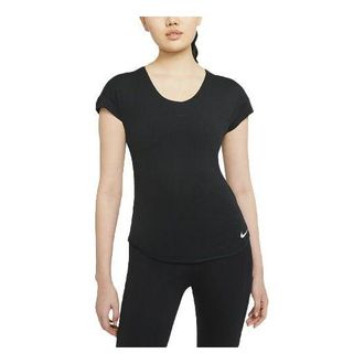 Nike (WMNS) Nike Breathe Casual Sports Breathable Round Neck Short Sleeve Black CZ9611-010