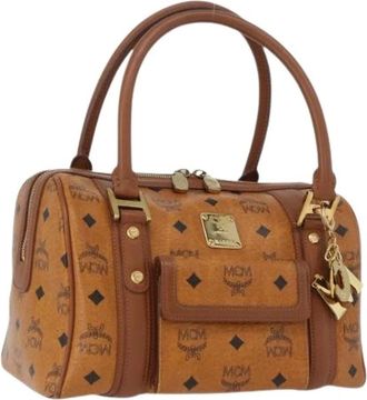 MCM Pre-owned Handbags, female, Brown, Size: ONE SIZE Pre-owned Boston Bag