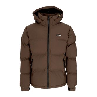 Iuter Iuter, Jassen, Heren, Bruin, S, Polyester, Bruine Puff Donsjas Hoge Hals