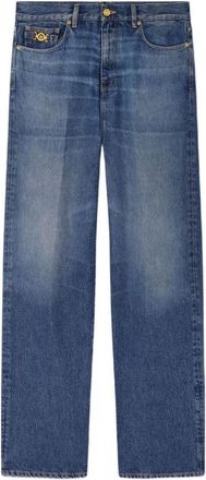 Versace Classic Straight-Leg Jeans With Gold-Tone Accents