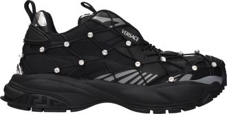 Versace Black Fabric Mens Sneakers